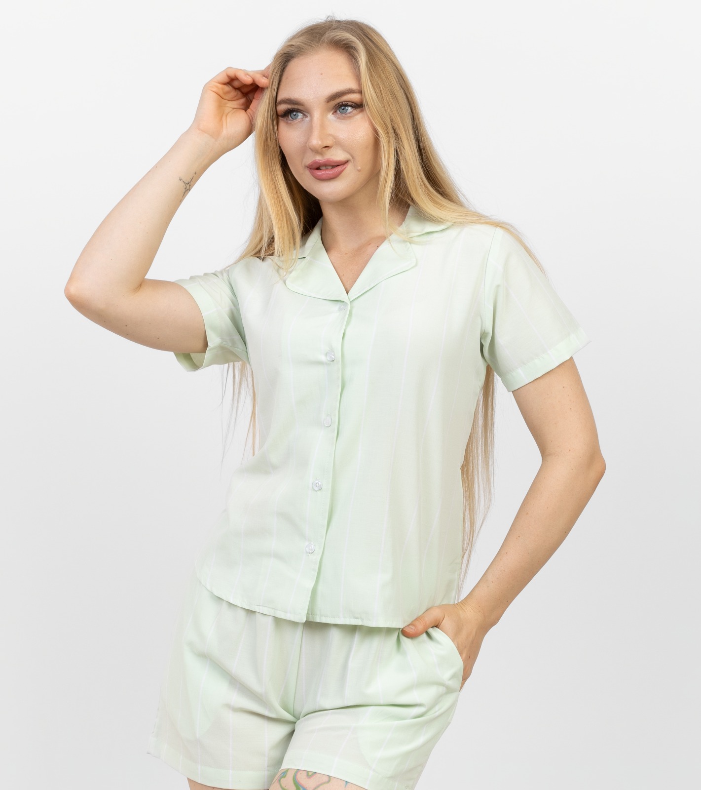 striped Mint green Pajama