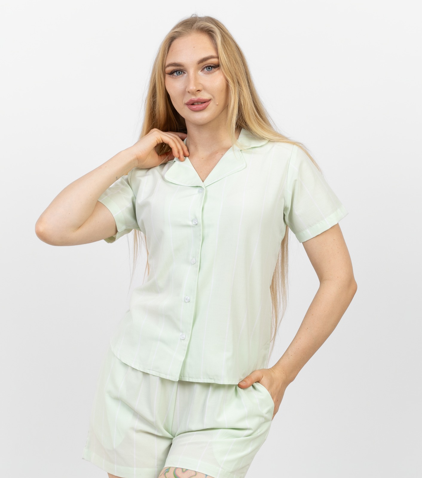 striped Mint green Pajama