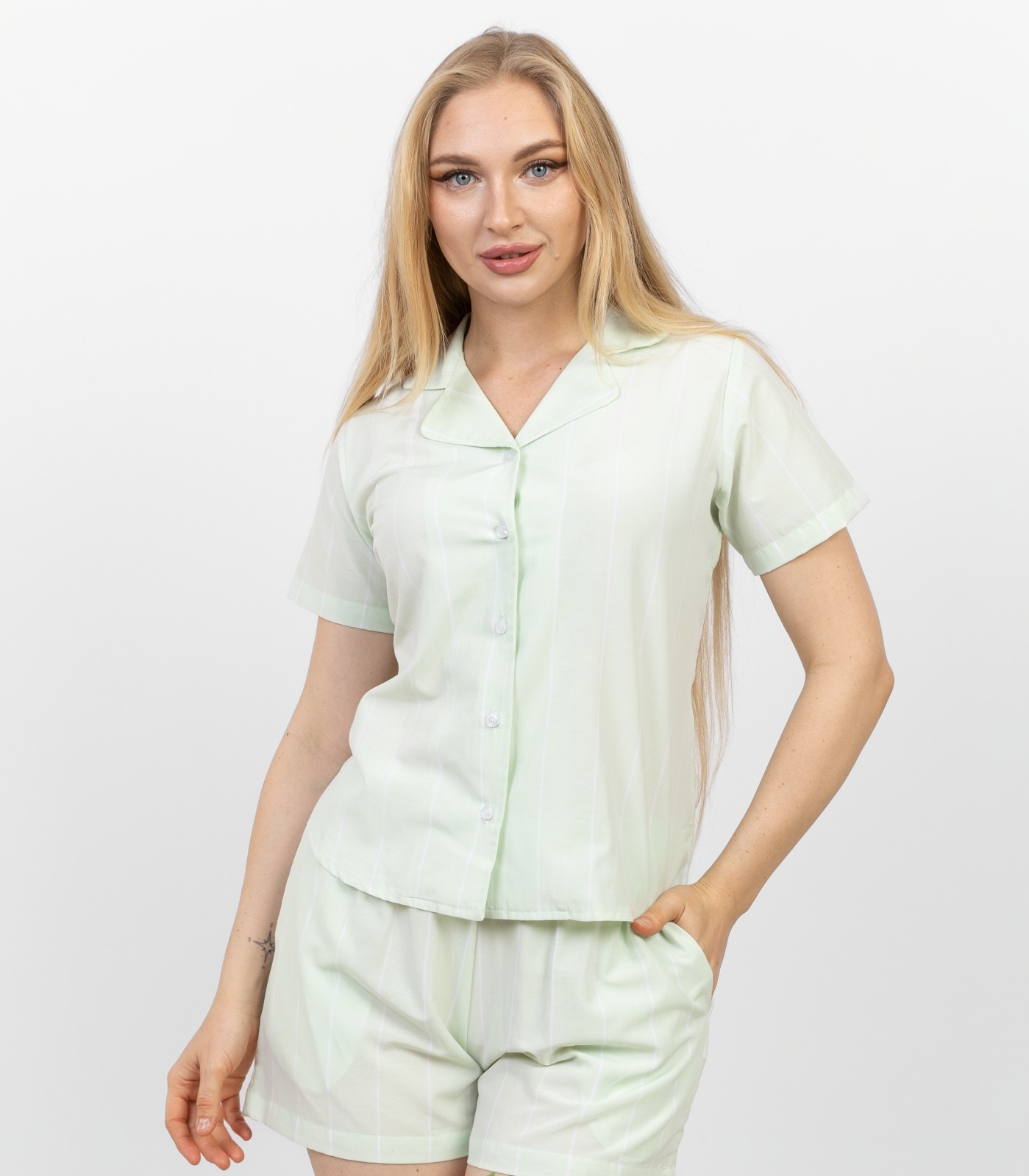 striped Mint green Pajama